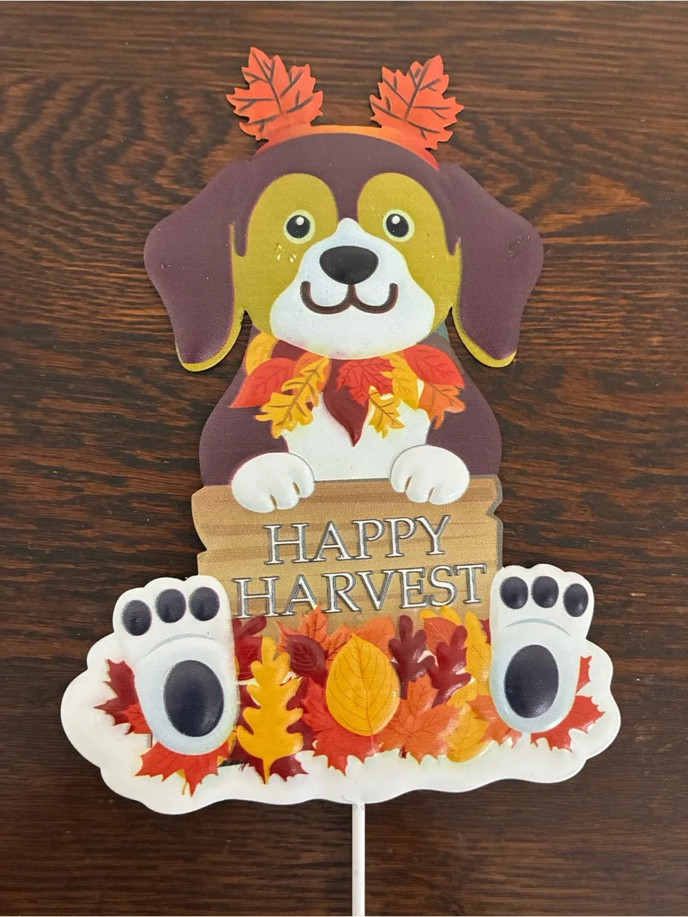 NWT- Set of 3- Adorable Fall Harvest Theme- Dog & Cat Metal Yard Stakes
